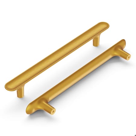Hickory Hardware Maven Collection Pull 6-5/16 Inch 160mm Center to Center Brushed Golden Brass Finish H078781BGB